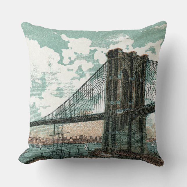 Brooklyn Bridge Throw Pillow (Front)