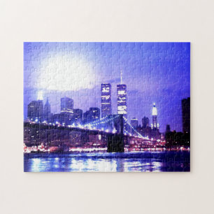 Brooklyn Bridge Water Colour Digital ıllustration Jigsaw Puzzle