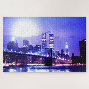 Brooklyn Bridge Water Colour Digital ıllustration Jigsaw Puzzle