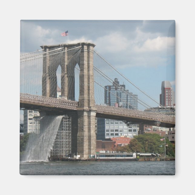 Brooklyn Bridge Waterfall Magnet (Front)