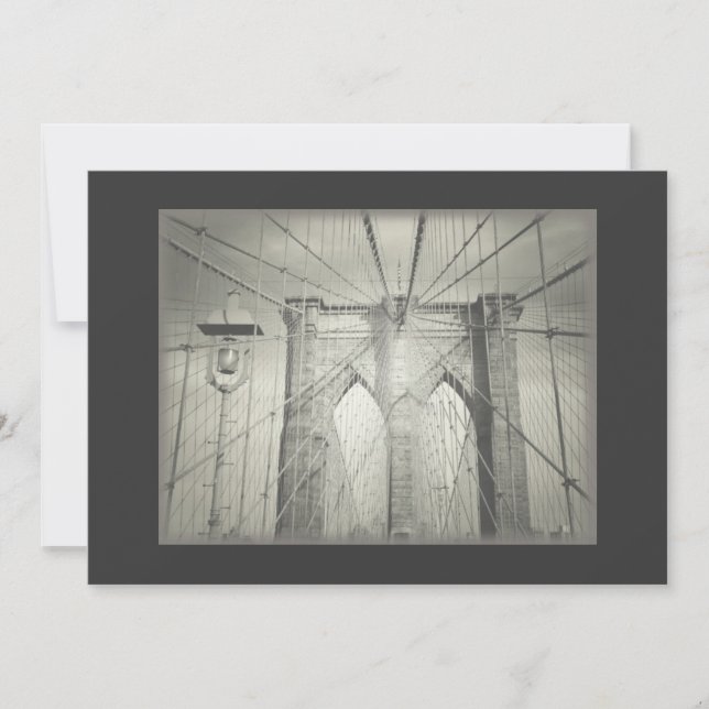 Brooklyn Bridge Wedding Invitation - Elegant (Front)