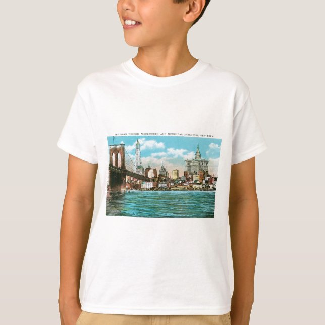 Brooklyn Bridge, Woolworth and Municipal... T-Shirt (Front)