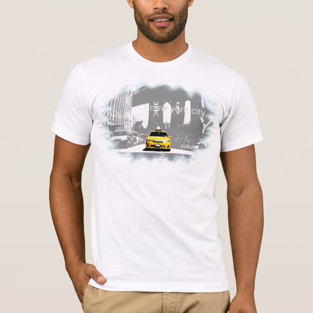 Brooklyn Bridge Yellow Taxi New York City Nyc T-Shirt (Front)