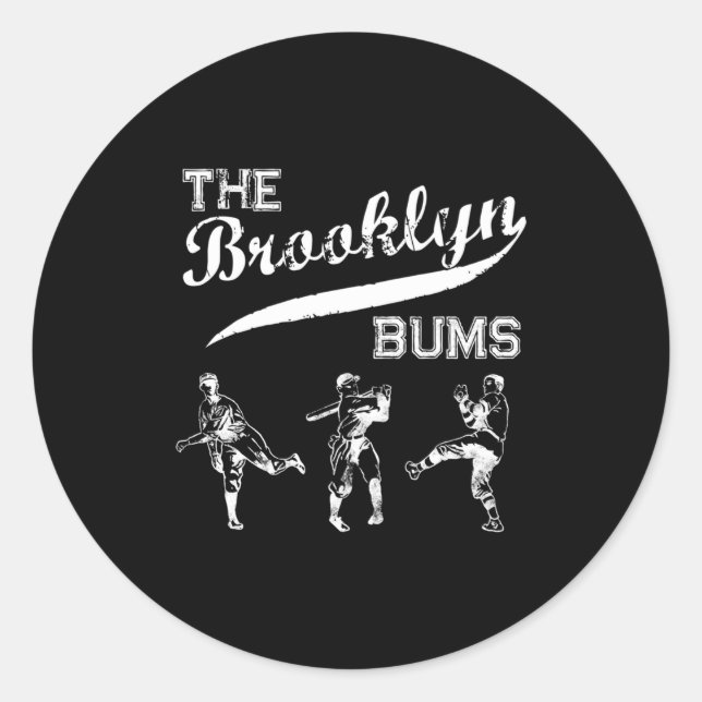Brooklyn Bums New York Baseball Fan  Classic Round Sticker (Front)