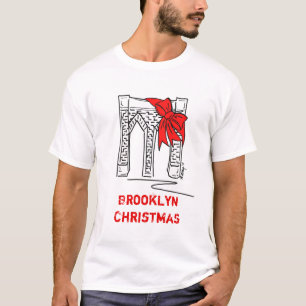 Brooklyn Christmas New York City Landmarks NYC T-Shirt