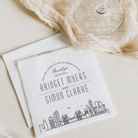 Brooklyn Deco Skyline | Wedding Event Napkins
