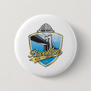 Brooklyn Design Gold 6 Cm Round Badge