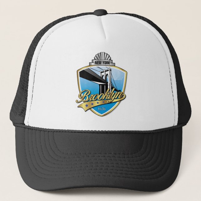 Brooklyn Design Gold Trucker Hat (Front)