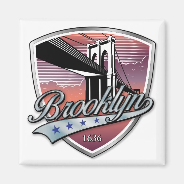 Brooklyn Design Silver Magnet (Front)