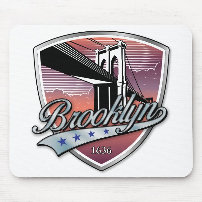 Brooklyn Design Silver Mouse Pad (Front)
