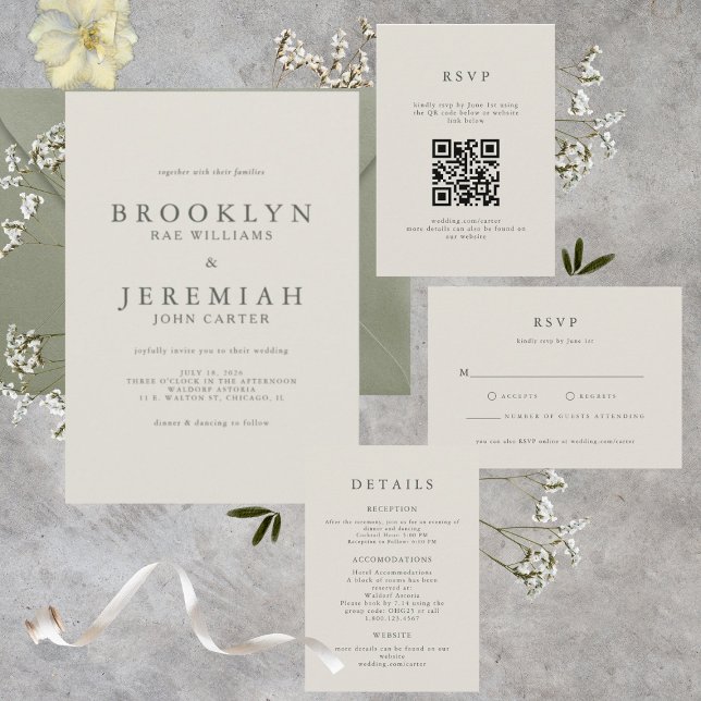 BROOKLYN Elegant Modern Wedding Invitation (Creator Uploaded)