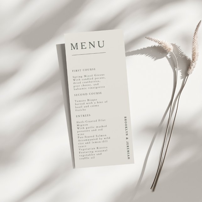 BROOKLYN Elegant Serif Wedding Dinner Menu (Creator Uploaded)