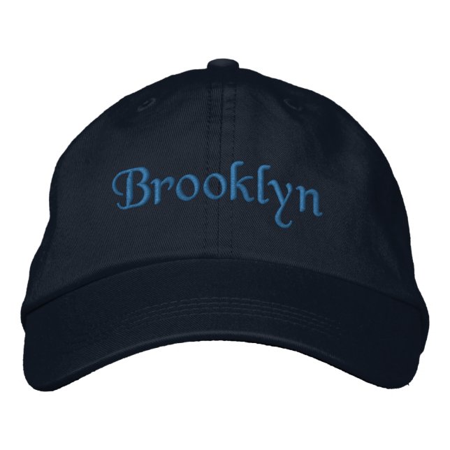 Brooklyn Embroidered Baseball Cap / Hat Blue (Front)