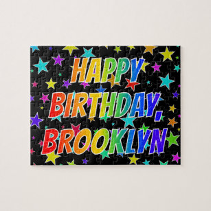 "BROOKLYN" First Name, Fun "HAPPY BIRTHDAY" Jigsaw Puzzle