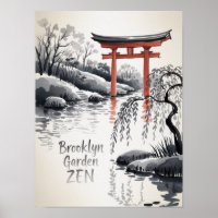 Brooklyn Garden Zen Sumi-E Art