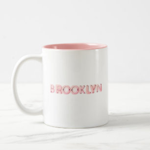 Brooklyn Glowing Neon Lights Two-Tone Coffee Mug