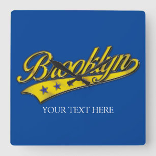 Brooklyn Gold Swoosh Design Template Clock
