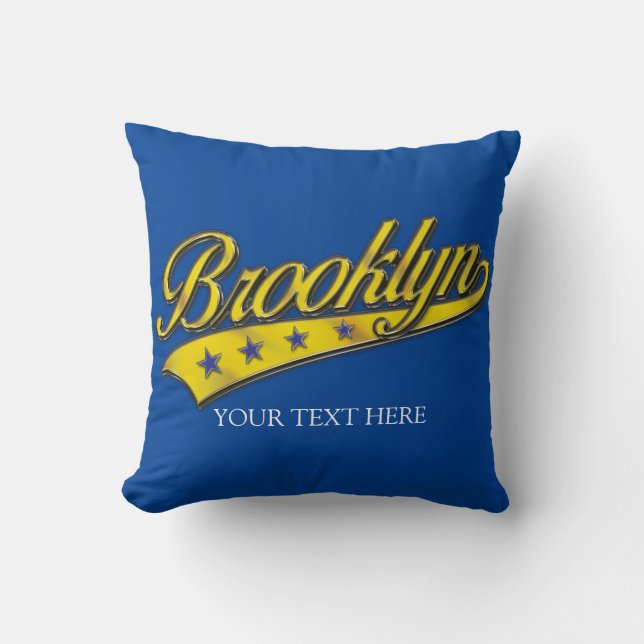 Brooklyn Gold Swoosh Design Template Cushion (Front)