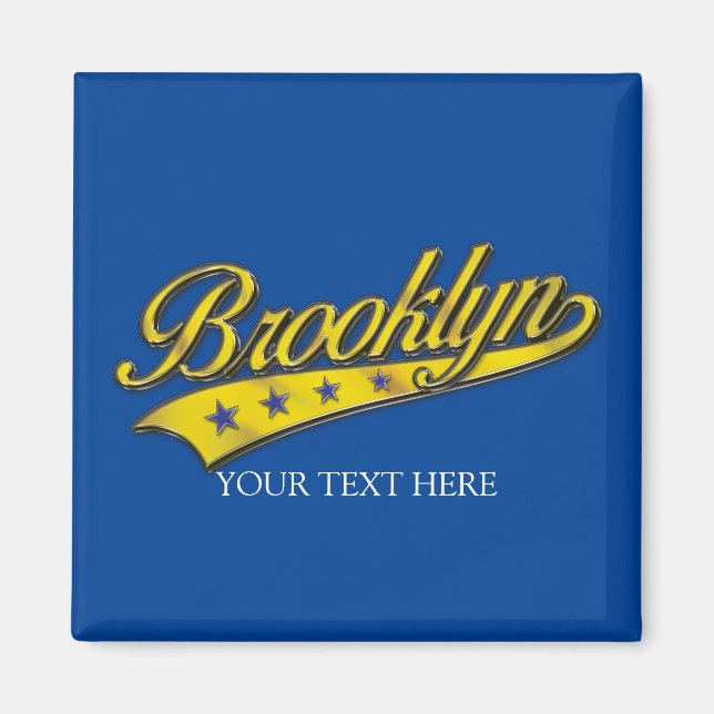 Brooklyn Gold Swoosh Design Template Magnet (Front)