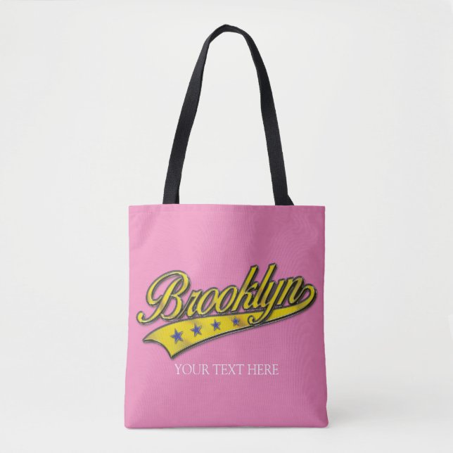 Brooklyn Gold Swoosh Design Template Tote Bag (Front)