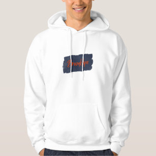 Brooklyn Handwritten Red Typography Hoodie
