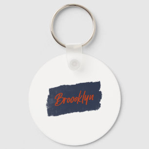Brooklyn Handwritten Red Typography Key Ring