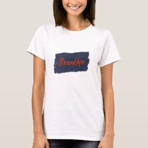 Brooklyn Handwritten Red Typography  T-Shirt