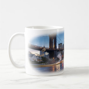 Brooklyn Headlines at Dusk Urban Art Mug
