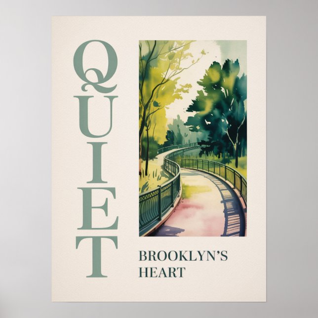 Brooklyn heart in sunset greenway poster (Front)