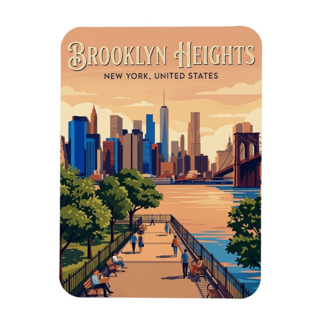 Brooklyn Heights New York State Magnet (Vertical)