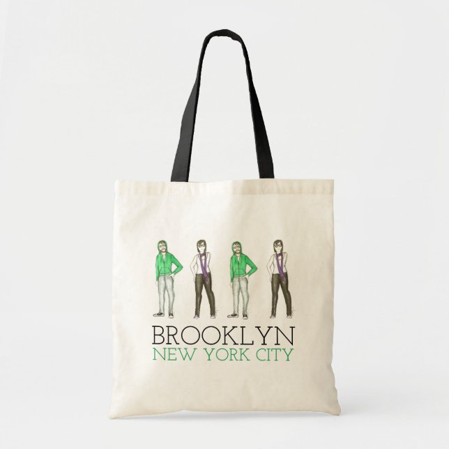 Brooklyn Hipster New York City NYC Hipsters Tote Bag (Front)