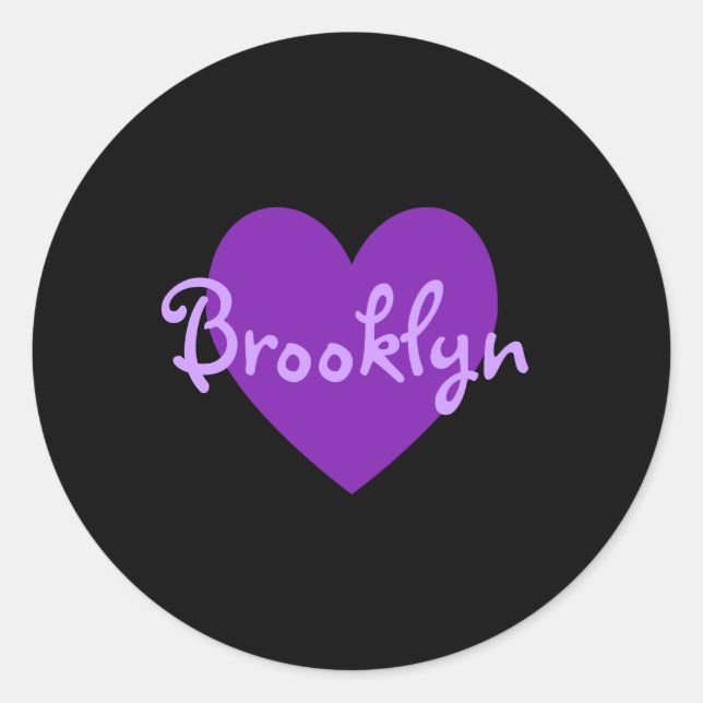 Brooklyn in Purple Classic Round Sticker (Front)