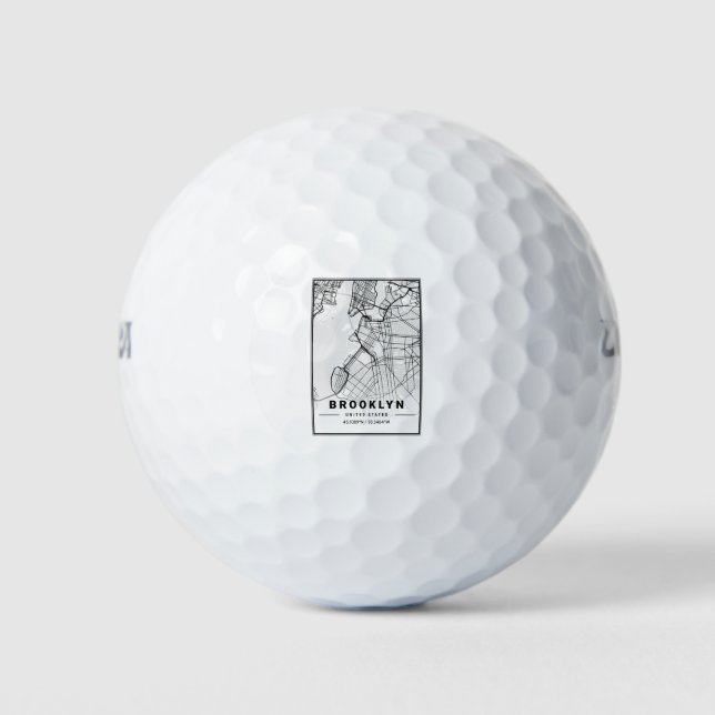 Brooklyn Light City Map Golf Balls (Front)