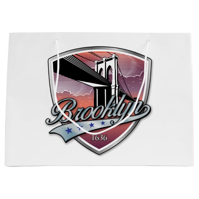Brooklyn Logo Design Large Gift Bag (Front)
