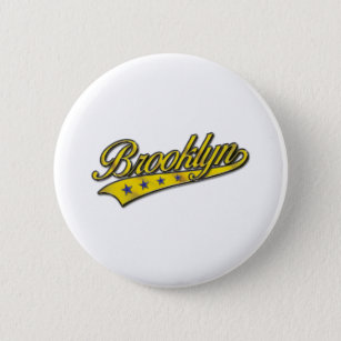 Brooklyn Logo Gold Embossed 6 Cm Round Badge