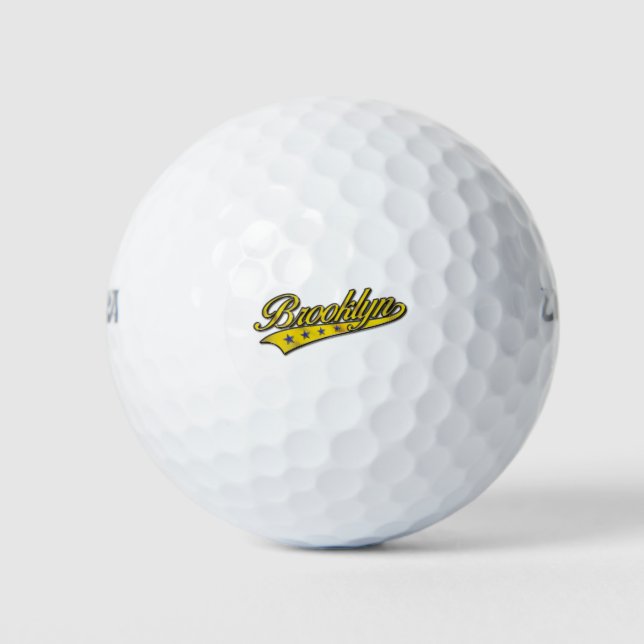 Brooklyn Logo Gold Embossed Golf Balls (Front)