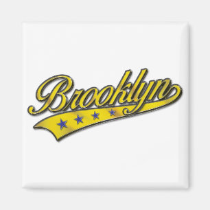 Brooklyn Logo Gold Embossed Magnet