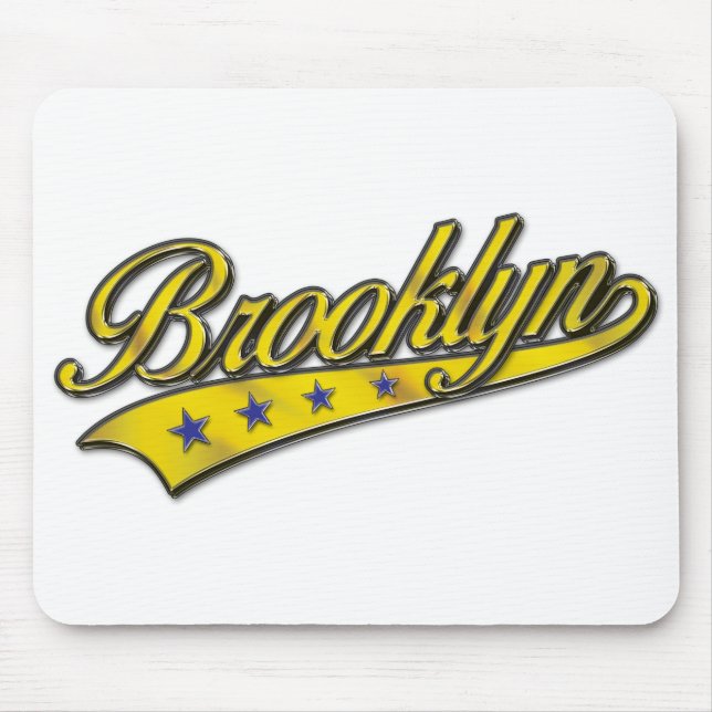 Brooklyn Logo Gold Embossed Mouse Pad (Front)