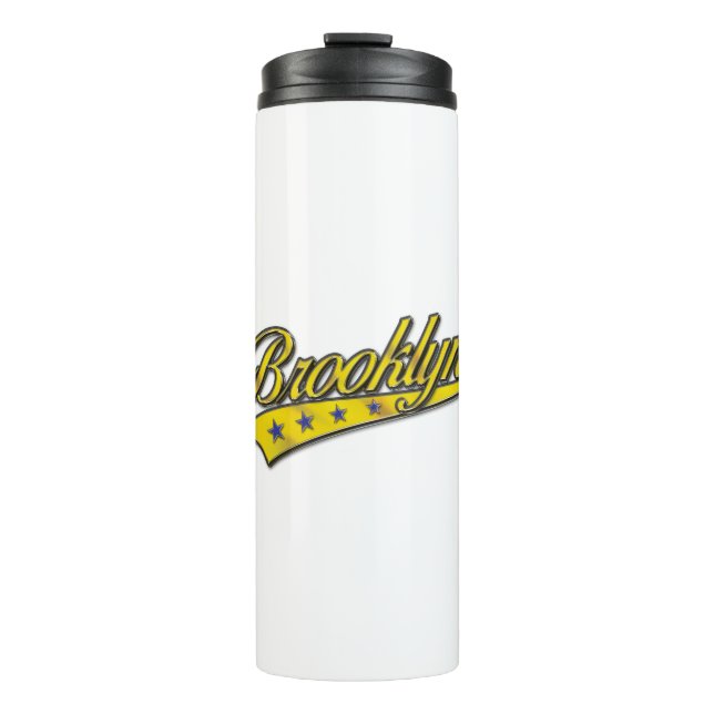 Brooklyn Logo Gold Embossed Thermal Tumbler (Front)