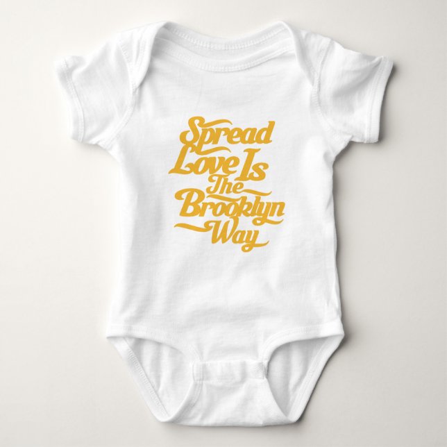 Brooklyn Love Yellow Baby Bodysuit (Front)