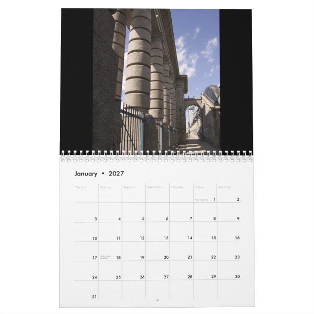 brooklyn & manhattan bridges calendar (Jan 2027)