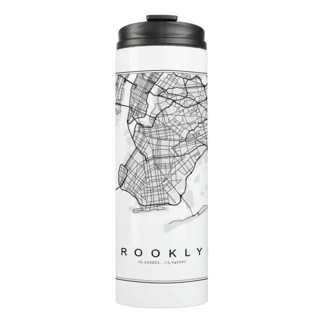Brooklyn Map Illustration Thermal Tumbler (Front)