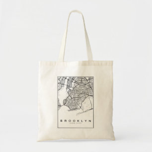 Brooklyn Map Illustration Tote Bag