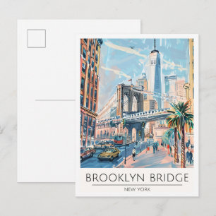 Brooklyn New York Art Illustration Travel Postcard