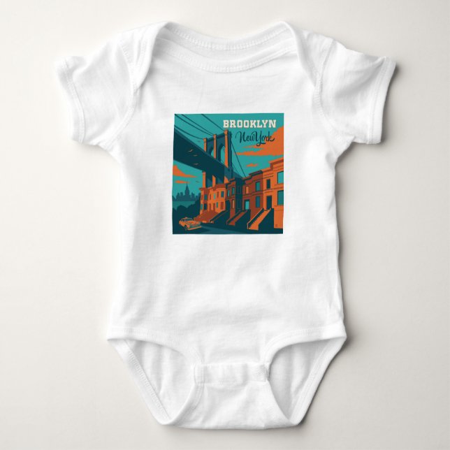 Brooklyn New York Baby Bodysuit (Front)