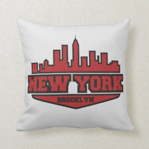 Brooklyn New York Block Style Script Cushion