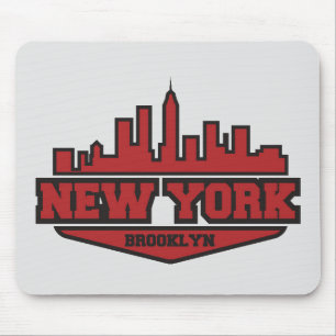 Brooklyn New York Block Style Script Mouse Pad