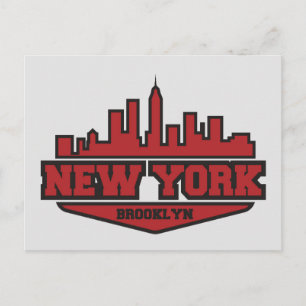 Brooklyn New York   Block Style Script Postcard