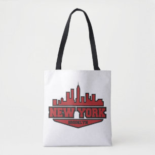 Brooklyn New York Block Style Script Tote Bag