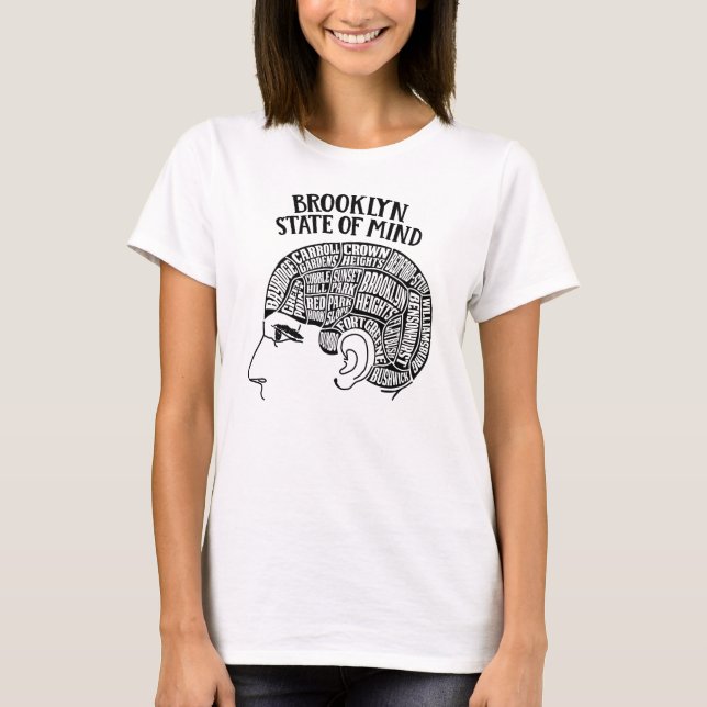 Brooklyn New York City Brain Head Design T-Shirt (Front)